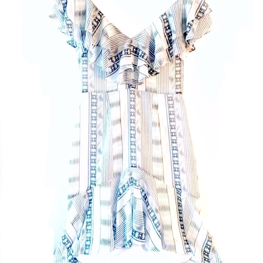 NWT WAYF Chelsea Ruffle Chiffon
High/low Dress in White and Black